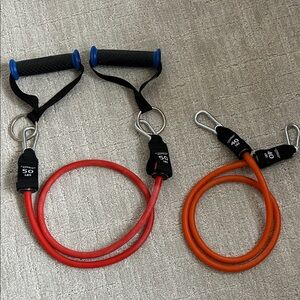 FITNESS GEAR Red and Orange Resistance Bands with Handles